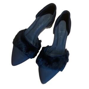 Jenni kayne black fur d’orsay flats size 37 US 6.5